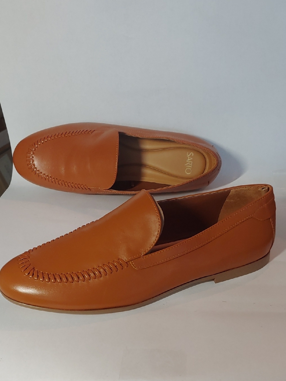 Sarto Flex Tan Leather Slip-On Loafers for Women. Brand New. Genuine Leather